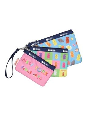 HARI Kids Gummy Candy Trio Wristlet Pouch Set - Pink, Green, Blue